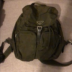Authentic Dark Green Prada Backpack